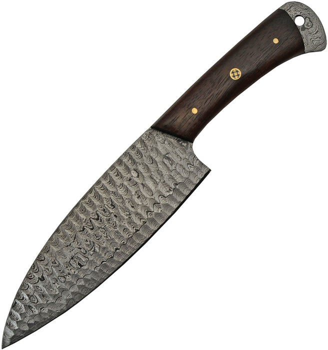 Damascus Chef's Fixed Blade Knife (6" Damascus) DM1266