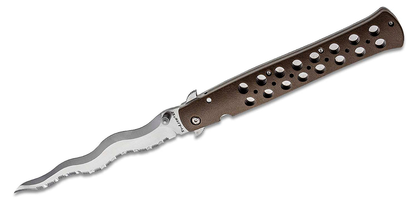 Cold Steel Kris Ti-Lite Liner Lock Knife Brown Zytel (6" Satin Serr) CS-26SXK6S