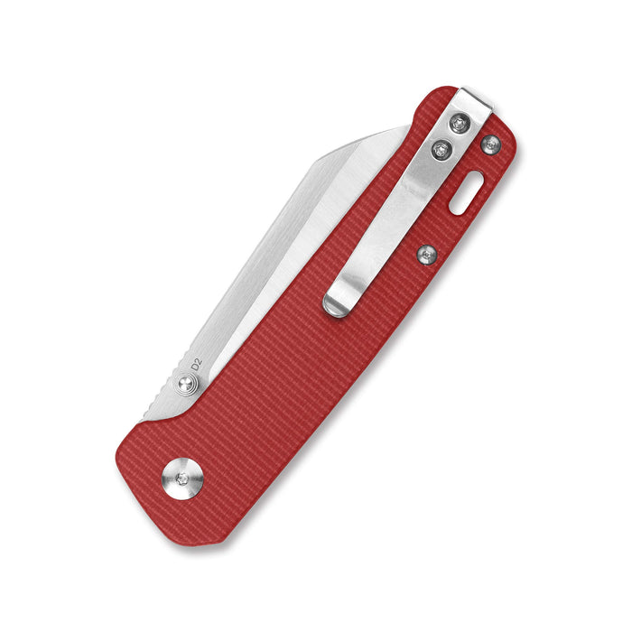 QSP Penguin Liner Lock Knife Red Micarta (3.06" Satin) QS130-D