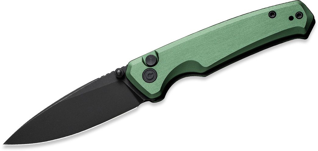 CIVIVI Altus Nitro-V Button Lock Knife Green Aluminum (2.97" Black Stonewash) C20076-5