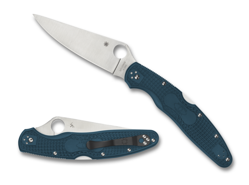 Spyderco Police 4 Lightweight Blue FRN Knife (4.38" Satin K390) C07FP4K390