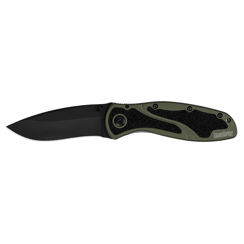 Kershaw Blur Assisted Opening Knife Olive (3.4" Black) 1670OLBLK