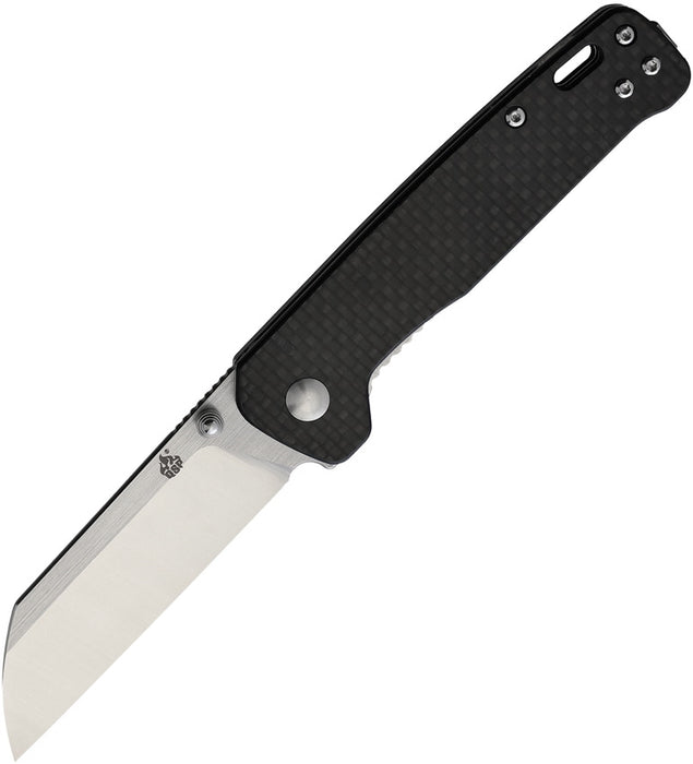QSP Penguin Liner Lock Knife Carbon Fiber G10 (3.06" Satin D2) QS130E