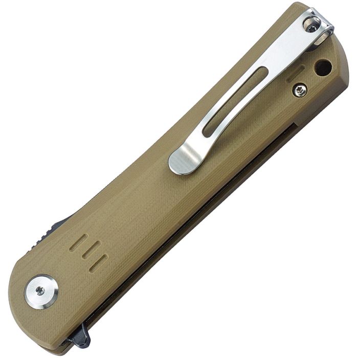 Bestech Knives Kendo Tanto Liner Lock Knife Beige G-10 D2 (3.75" Satin) BG06C2