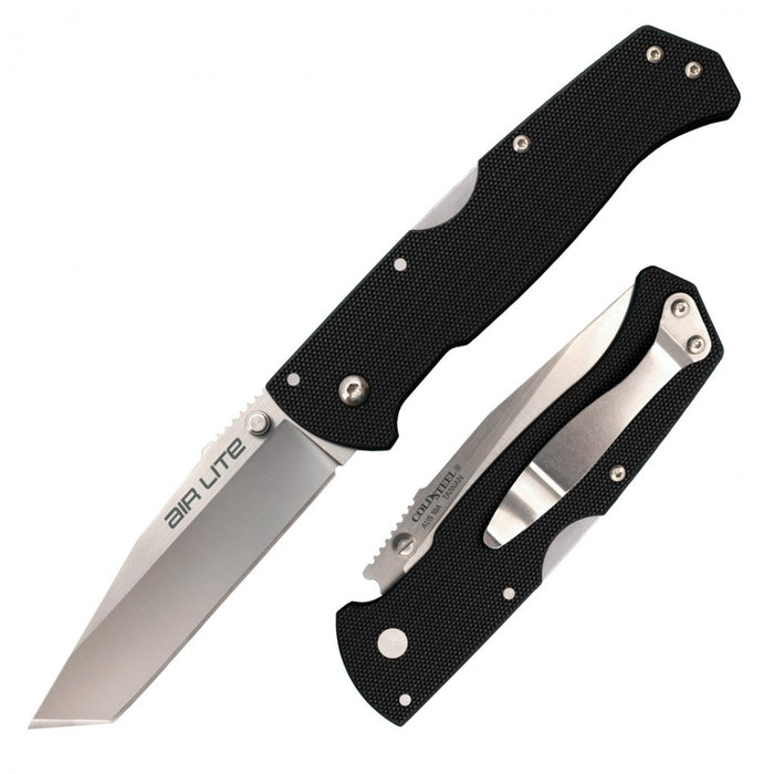 Cold Steel Air Lite Lockback Knife Black G-10 (3.5" Satin AUS-10A) 26WT