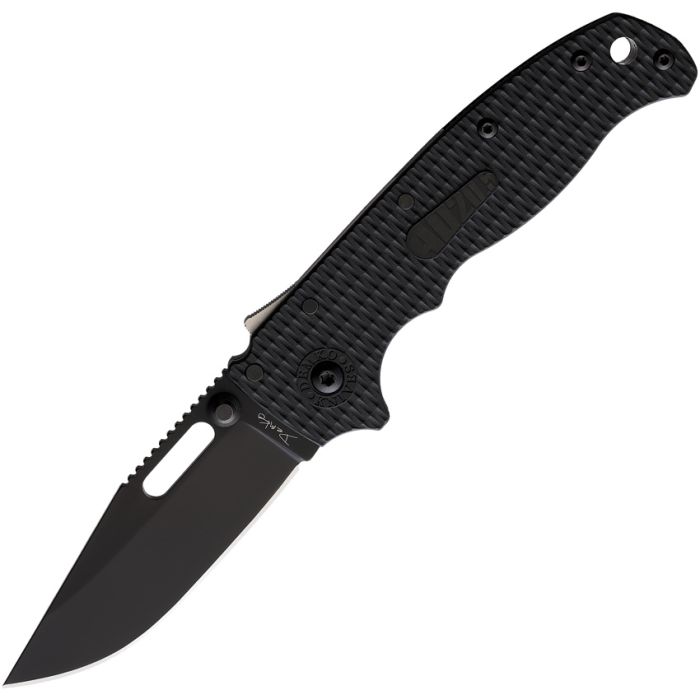 Demko Knives AD20.5 Clip Point Shark Lock Knife Black Grivory (3" Black) DEMAD205F12B