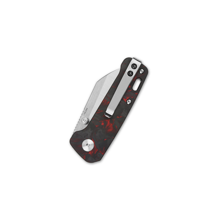 QSP Penguin Mini Liner Lock Knife Red Shredded Carbon Fiber (2.25" Satin) QS130XS-E1