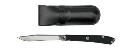 KAI Personal Folding Steak Knife Black POM Handle (3.25" Satin) 5700