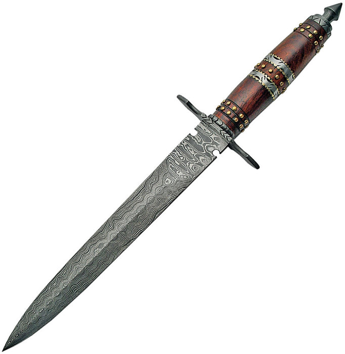 Damascus Rosewood Dagger fixed blade knife Knife 9.5" DM1104