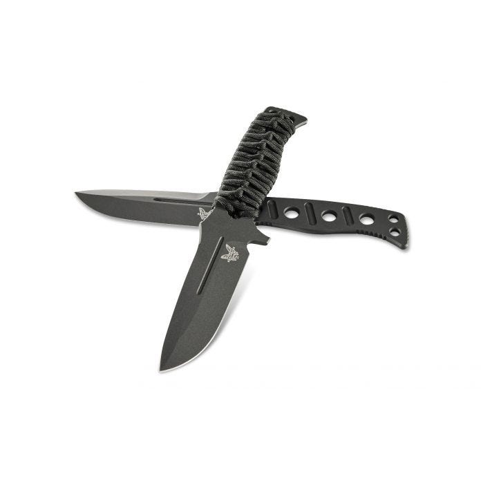 Benchmade Fixed Adamas Fixed Blade Knife Black Paracord (4.2" Black) 375BK-1