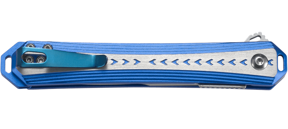 CRKT Stickler Liner Lock Assisted Flipper Knife Blue Aluminum (3.38" Satin) 6710