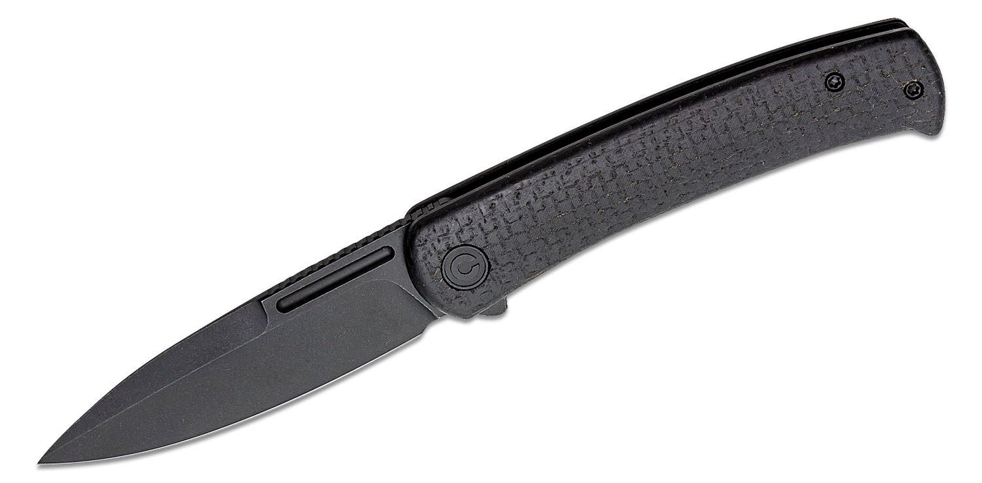 CIVIVI Cetos Frame Lock Knife Coarse Black Micarta (3.48" Black SW) C21025B-2