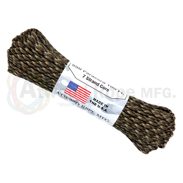 Atwood 550 lbs paracord - 100 ft (Multi-Camo) PC100