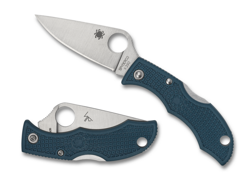 Spyderco Ladybug Lockback Knife Blue FRN (1.97" Satin K390) LFP3K390