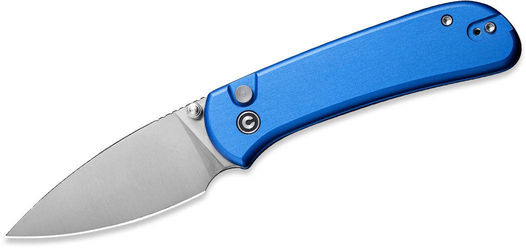 CIVIVI Qubit Button Lock Knife Blue Aluminum (2.98" Satin) C22030E-3