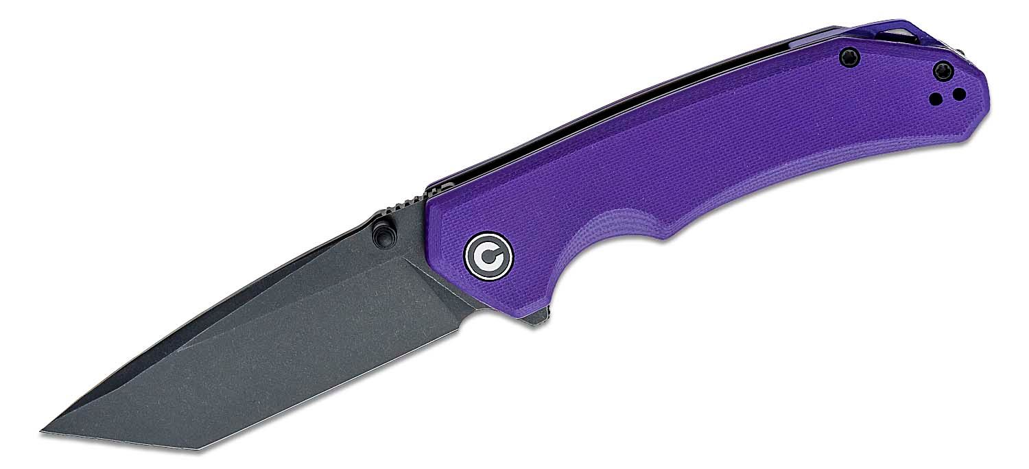 CIVIVI Brazen Tanto Liner Lock Knife Purple G-10 (3.46" Black D2) C2023D