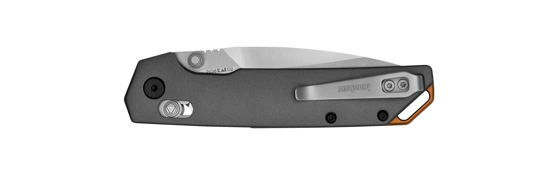 Kershaw Iridium Bar Lock Knife Gray Aluminum (3.4" Satin D2) 2038