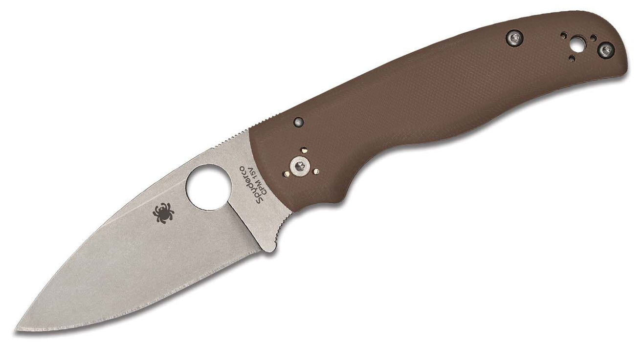 Spyderco Shaman Compression Lock Knife Brown G-10 SPRINT RUN (3.58" Satin CPM 15V) C229GPBN15V