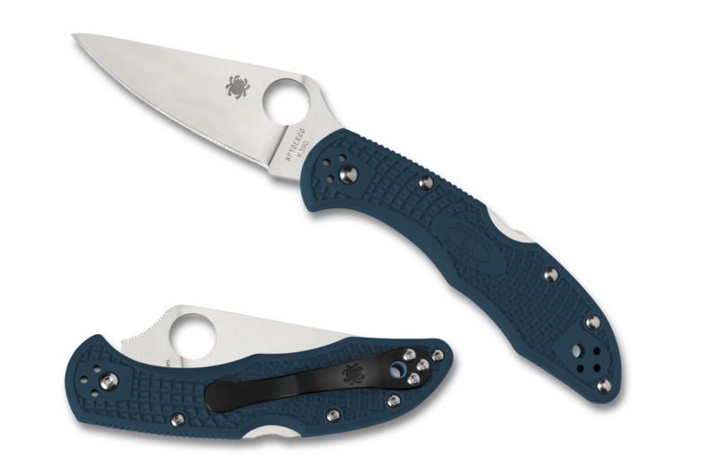 Spyderco Delica 4 Knife Flat-Ground Blue FRN (2.9" Satin K390) C11FPK390