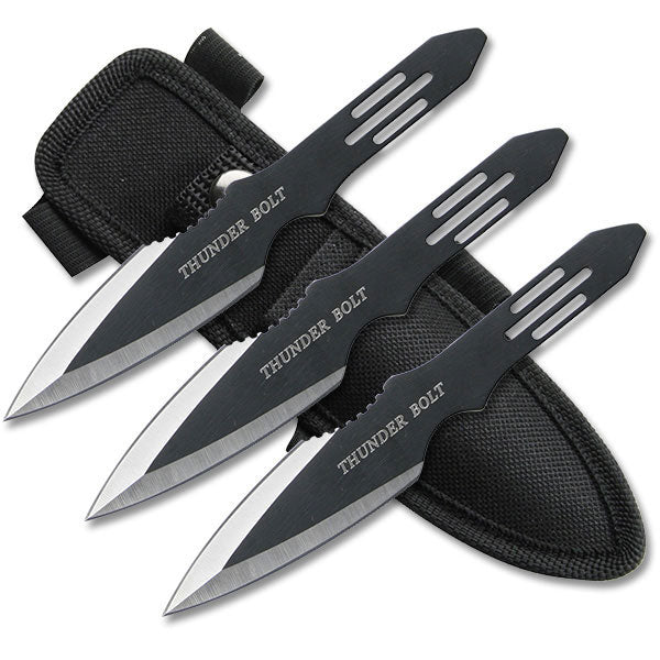 Perfect Point 3 Pc Throwing Knife Set (Black) 5.5'' RC-595-3