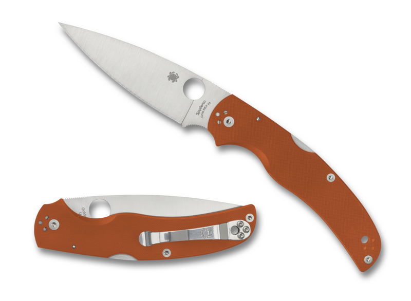 Spyderco Native Chief Lockback Knife Orange G-10 (4.1" Satin REX 45) C244GPBORE