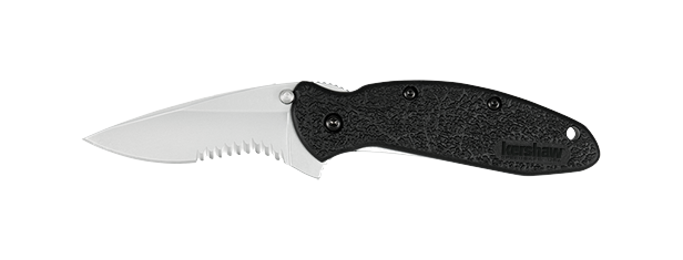 Kershaw Scallion Assisted Opening Knife Black GFN (2.25" Bead Blast Serr) 1620ST