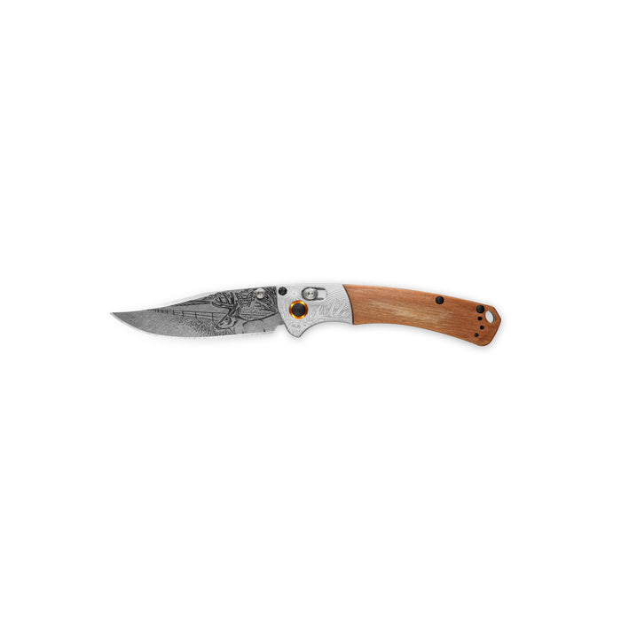 Benchmade Mini Crooked River LIMITED EDITION Artist Series Whitetail Deer AXIS Lock Knife (3.4" Satin) 15085-2202