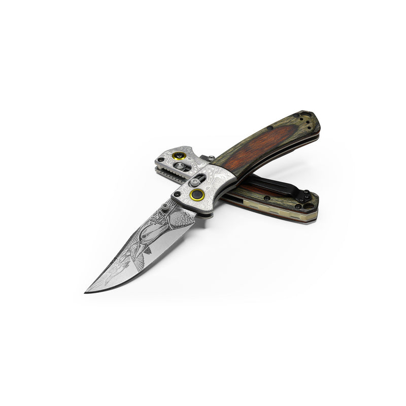 Benchmade Mini Crooked River LIMITED EDITION Artist Series Mallard Duck AXIS Lock Knife (3.4" Satin) 15085-2203