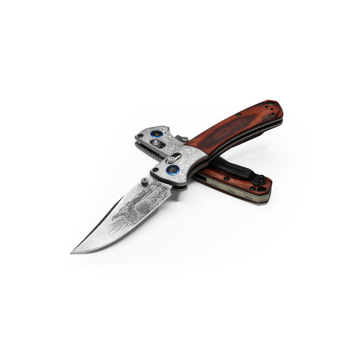 Benchmade Mini Crooked River LIMITED EDITION Artist Series Ringneck Pheasant AXIS Lock Knife (3.4" Satin) 15085-2204