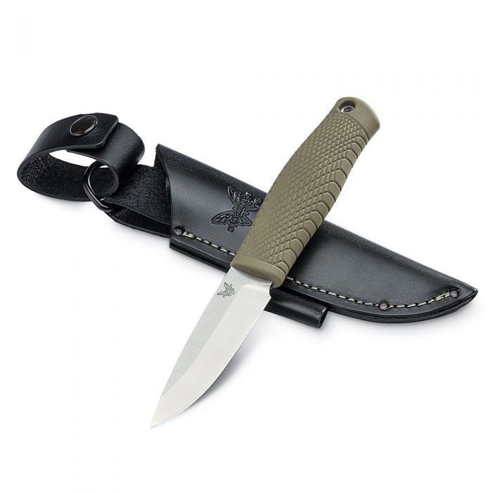 Benchmade Puukko fixed blade knife Knife OD Green (3.75" Satin CPM-3V) 200