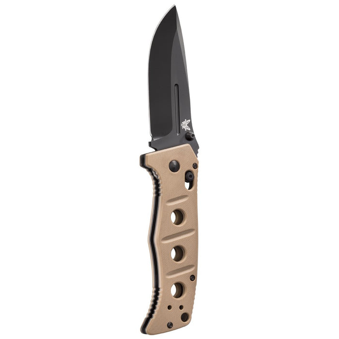 Benchmade 275 Adamas Folding Knife w/ Tan Handle (3.82" Black Plain) 275BKSN