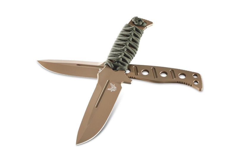 Benchmade Fixed Adamas Fixed Blade Knife Olive Paracord (4.2" FE) 375FE-1