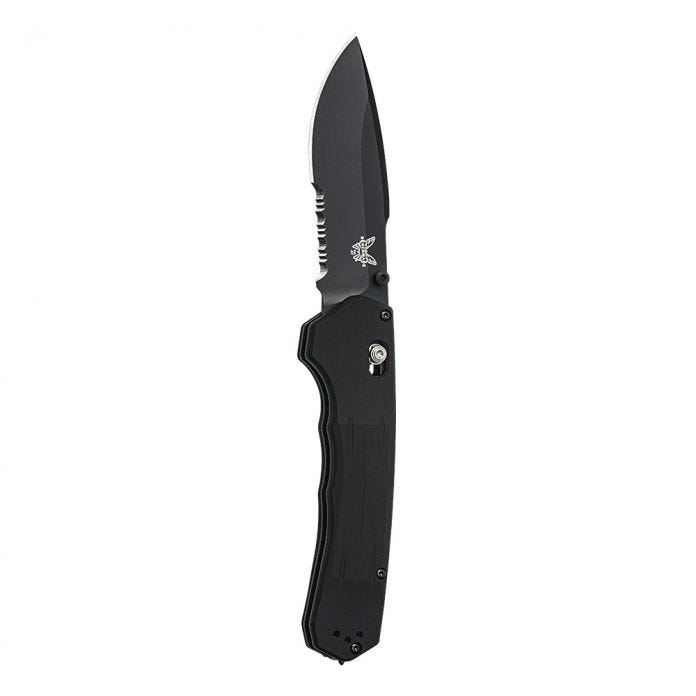 Benchmade Vallation AXIS-Assist Knife Black (3.7" Black Serr) 407SBK