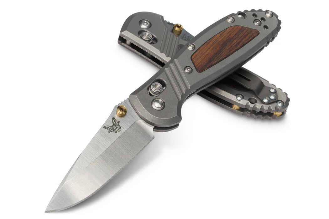 Benchmade Mini Griptilian AXIS Lock Knife Titanium/Wood (CPM-20CV) 556-1701