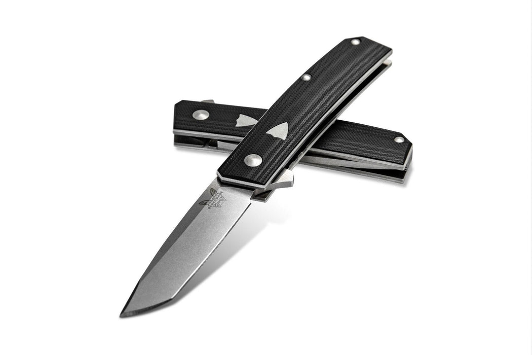 Benchmade Oeser Tengu Flipper Liner Lock Knife Black G-10 (2.77" Satin) 601