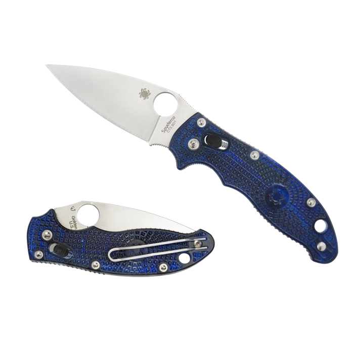 Spyderco Manix 2 Knife Translucent Dusk Blue (3.37" Satin) C101PBL2
