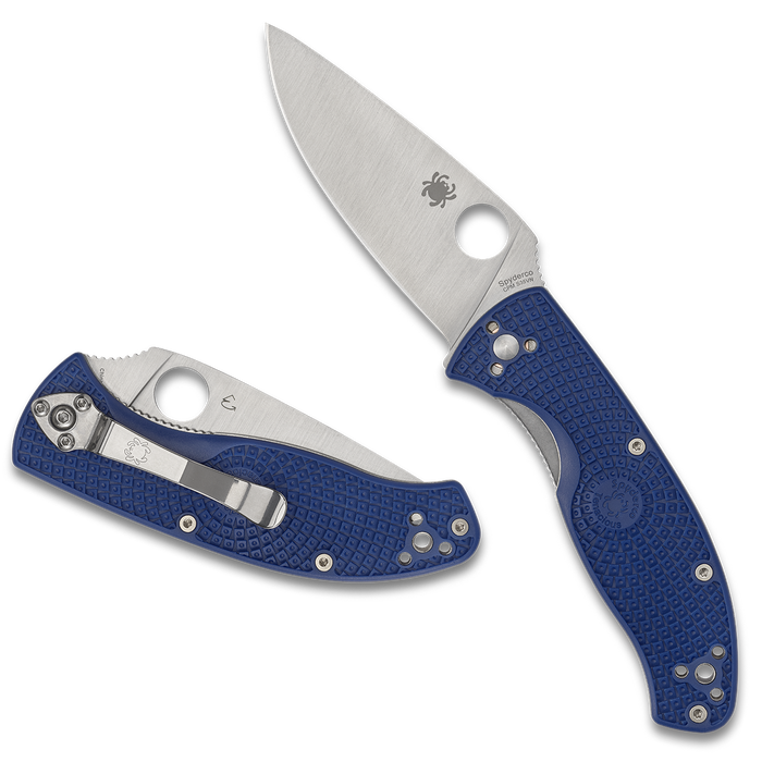 Spyderco Tenacious Lightweight Blue FRN Knife (3.39" Satin S35VN) C122PBL