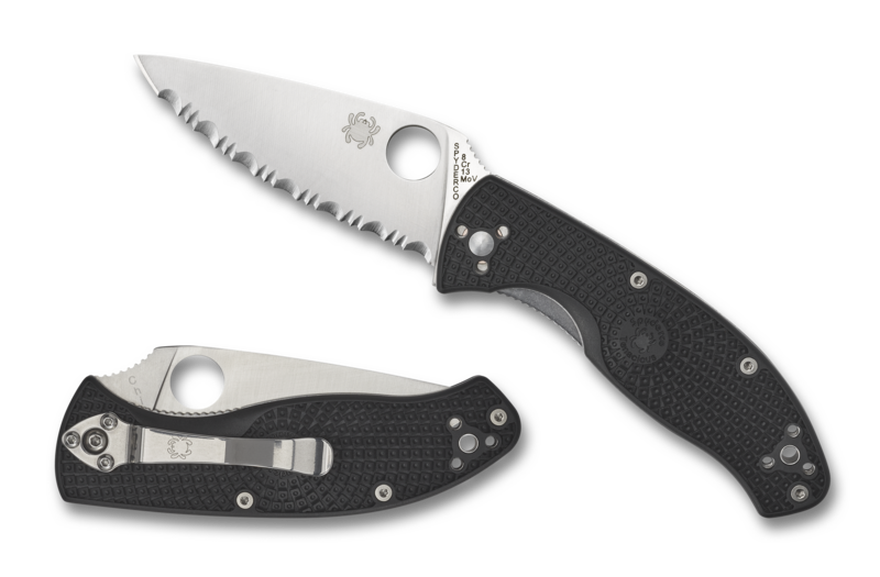 Spyderco Tenacious Lightweight Knife FRN (3.39" Satin Full Serr) C122SBK