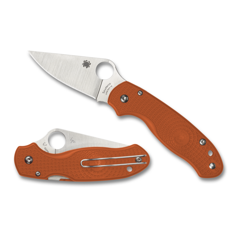 Spyderco Para 3 Lightweight Compression Lock Knife Orange FRN (2.92" Satin REX 45) SPRINT RUN C223PBORE