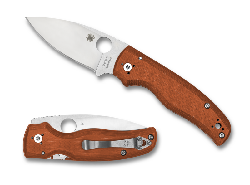 Spyderco Shaman SPRINT RUN Compression Lock Knife Orange G-10 (3.58" Satin REX 45) C229GPBORE