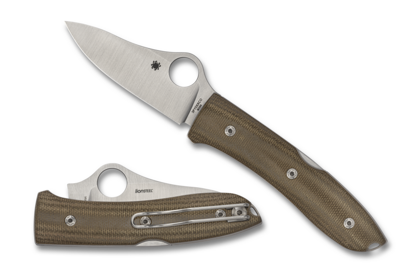Spyderco SpyOpera Lockback Knife Brown Canvas Micarta (2.90" Satin M390) C255CMP