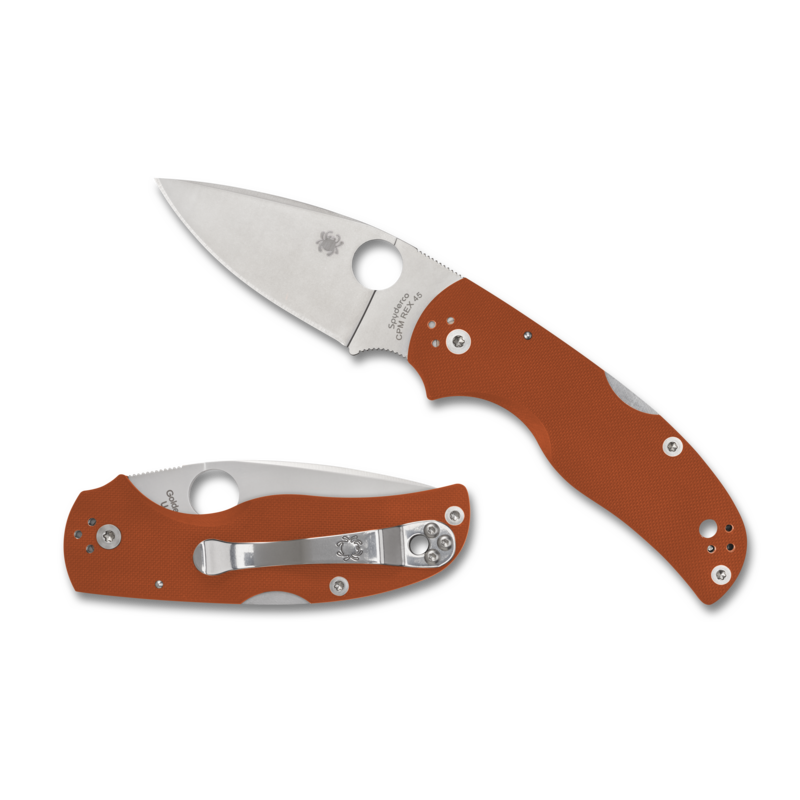Spyderco Native 5 Lockback Knife Orange G-10 (2.98" Satin REX 45) SPRINT RUN C41GPBORE