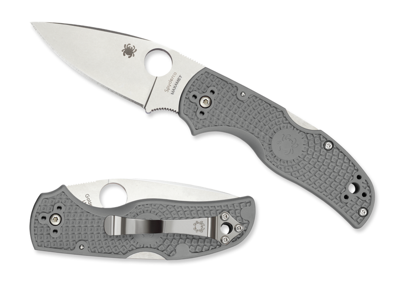 Spyderco Native 5 Lightweight Lockback Knife Gray FRN (3" Satin Maxamet) C41PGY5