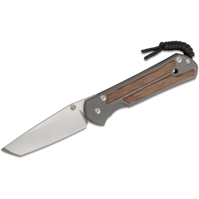 Chris Reeve Large Sebenza 21 Knife w/ Natural Micarta Inlays Tanto (3.6") CHRL21-1266