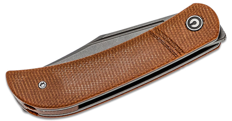 CIVIVI Appalachian Drifter Slip Joint Knife Brown Micarta (2.96"SW) C2015A