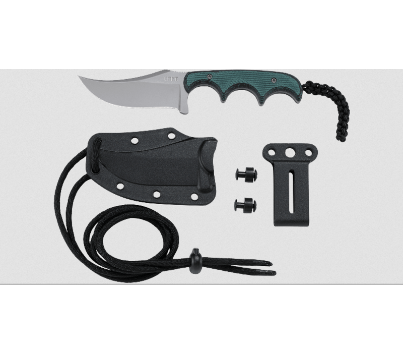 CRKT Folts Minimalist Persian Neck Knife Green G-10 (2.76" Bead Blast) 2379