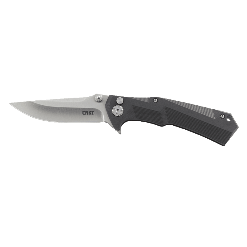 CRKT Tighe Tac Two Clip Point Flipper Button Lock Knife GRN (3.383" Satin) 5230