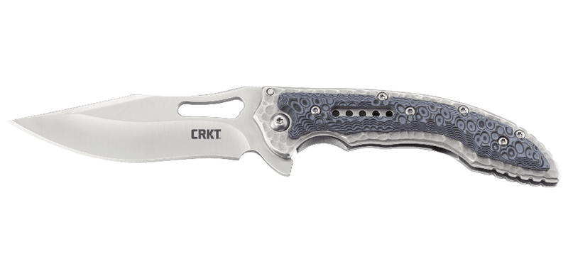 CRKT Ikoma Fossil Small Frame Lock Knife Black G-10 (3.41" Satin Serr) 5462