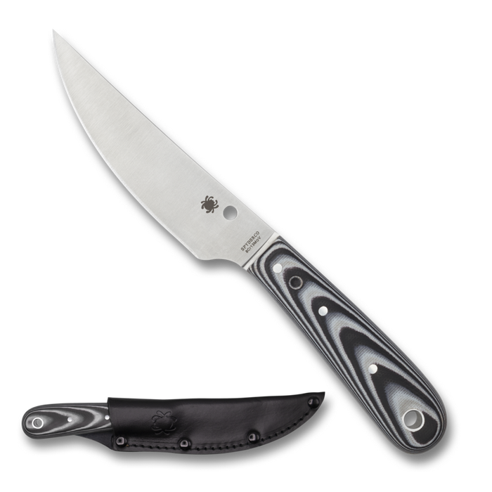 FBA Spyderco Bow River fixed blade knife Knife Black/Gray G-10 (4.36" Satin) FB46GP