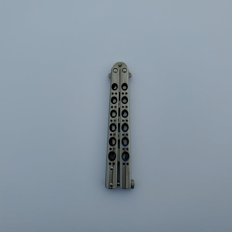 Balisong Butterfly Knife Trainer (Silver w/ Blue)